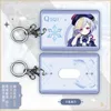 Keychains Anime Genshin Impact Paimon Abs Student Id Bus Bank Card Holder Keychain Case Cover Box Pendant Keyring Decor Cosplay Gift