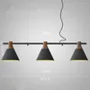 Pendant Lamps 3 Heads Log Wood Dining Led Chandelier Modern Loft Designer Kitchen Bar Restaurant Hanging Light Fixtures