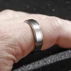 Cluster Rings 6mm Rotatable Smooth Titanium Steel Electroplating Decompression Rotating Ring Casual Fashion Punk Fine Tuning Cup Union