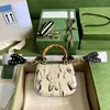 7A Kwaliteit Designer draagtassen Bamboe schoudertas Kleine/mini Python Totes Crossbody tas met 2 riemen Samen verzonden Originele doos en stofzak Dame handtas Dames