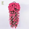 Decorative Flowers Colorful Artificial Silk Violet Ivy Hang Flower For Garland Wall Hanging Plant Wedding Party Home Garden Balcony