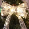 Strings 4m kerstdecoratie LED Ribbon Lights Tree Ornamenten Diy Lace Bows String Navidad Home Decors Jaar