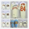 1964 Men Houston Colts Retro Nellie Fox Jimmy Wynn Joe Morgan Jersey Cream Blue 1969 Пилоты Сиэтла Джим Бутон в отставке