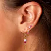 Stud Earrings Aide Fashion Colorful Zircon For Women Brincos Pendientes Plata 2022 Jewerly 3pcs/set