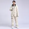 스키 재킷 -30 여자 스키 세트 스노우 보드 착용 방수 바람 방해 겨울 정장 스키 펜던트 스트랩 스노우 바지 남성