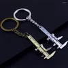 Keychains Fashion Men's Car Keychain Mini Vernier Caliper Portable Measuring Mätverktyg Turbo Key Chain Ring Ruler