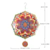 Decorative Figurines Mandala Wind Spinner Metal 3D Rotating Windchimes Luxury Art Garden Hanging Outdoor Decoration For Ornaments Gifts