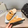 Luxus -Designer -Hausschuhe Ladies Mode Wolle Slides Winterfell flauschige pelzige warme Buchstaben Sandalen komfortable Fuzzy Girl Flip Flop Slippe