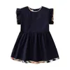 Abiti da ragazza di cotone designer 2023 Simple Fashion Kids Casual Style Dresses Solid Colore Summer Autunno per bambini