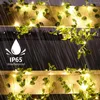 7m/12m LED Solar Fairy String Lights Outdoor IP65 Waterproof Watermelon Leaves With 8 Lighting Modes And Memory