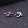 Stud -oorbellen Gem's Ballet Solid 925 Sterling Silver 2.60ct Natural Amethyst Gemstone Februari Birthstone Fine Jewelry For Women