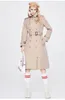 Fashion Casual Designer Trench Coats Womens Long Windbreaker Populära självodling Temperament Solid Color Jacket