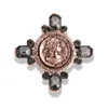 Brooches Muylinda Vintage Cameo Cross Brooch Luxury Crystal Banquet Jewelry For Women Scarf Clip Accessories Christmas Gifts