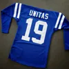 Custom Men Youth women Vintage Johnny Unitas 1970 3/4 SLEEVE Football Jersey size s-4XL or custom any name or number jersey