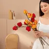Fleurs décoratives 5 pièces/lot Simulation 2 têtes Roses branche artificielle pour accessoires pour la maison Bouquet de mariage décor de jardin