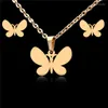 Collares pendientes Exquisito collar con amuleto de mariposa y conjunto de aretes Insectos Aretes encantadores