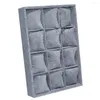 Watch Boxes 12 Grid Velvet Bacelet Jewelry Display Storage Box Case Pillow Holder