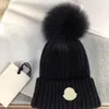Projektantka zimowa czapka wełniana czapka Kobiety Chunky dzianin Grube Faux Fur POM Vailies Kapelusze Kamienne czapki czapki 10 Colo262h