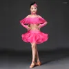 Stage Wear Children Tassel Latin Dance Dress Sexin Girls For Competition Kids Modern Ballroom Dancewear