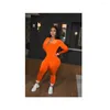 Tracksuits Plus Size Gx8547 Drop Fashion 2022 Orange Velvet Jumpsuit Women Bodysuits Ladies Long Sleeve Bodycon Velour Jumpsuits