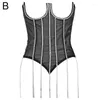 Cinture da donna di lusso corsetto slim cristallo strass giubbotto sexy sexy femminile in pizzo senza schienale petto involucro petto shapewear c6i8