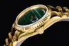 Designer 36Mm Watches Womens Mens Malachite Green Dial ETA 2836 Mechanical Movement Automatic Gold Watch 904L Stainless Steel Band Montre De Luxe 515136