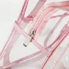 Wasserdichte transparente PVC-Kosmetiktasche, transparente Handtasche, Make-up-Pack mit Reißverschluss, Urlaub, Badezimmer, Kulturbeutel, Kunststoff, Reiseveranstalter, Geldbörsen