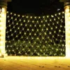 Stringhe 3X2M 10X1M 6X4M Natale LED Net Light Outdoor Mesh Tree Wrap Bush Fairy String Holiday Xmas Curtain Garland