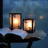 Candle Holders Small Table Jars Lamp Retro Glass Candlestick Lantern Metal Chandelier Bougeoir Party Decoration