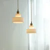 Pendant Lamps Japanese Minimalist Copper White Glass Lights Led E27 Indoor Lighting Restaurant Bar Bedroom Bedside Living/Model Room