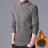 Herrtr￶jor m￤n tr￶ja fast f￤rg stickad h￶st vinter varm stickning pullover jumper f￶r kontor manliga kl￤der streetwear
