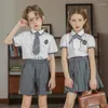 Giyim setleri çocuk okul üniformaları kolej tarzı kolektif moda trend İngiliz kostümleri kız etekler erkek pantolon gömlekler 2022
