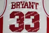 Баскетбол в колледже носит мужские винтажные 33 Брайант Нижней Мерион средней школы баскетбольные майки красные черные белые рубашки S-xxl