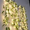 Str￤ngar Flower Leaves Garland Fairy Lights LED Copper Wire String Light For Wedding Garden Diy Decor Christmas Home Decoration