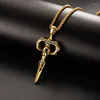 Chains Men's Punk Sword Pendant Necklace For Men Fashion Stainless Steel Cool Vintage Male Metal Chain Necklaces Jewelry