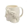 Mugs Spanish Ancient Greek Apollo David Head Mug Roman Sculpture Water Cup