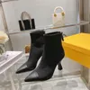 فرنسيات مدببة Stitch Stiletto Boots Short Boots 2022 أحذية خريف وينتر مرنة متبكلة جديدة