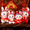 2023 neue Jahr Tang-anzug Chinesischen Stil Kaninchen Plüsch Spielzeug Hase Weich Gefüllte Puppe Maskottchen Sammlung Weihnachten Geschenk