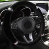 Steering Wheel Covers Shiny Cover Soft Warm Car Interior Plush Rhinestone Winter