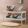 Clothing Storage Creative Shoe Rack Double-layer Orangizer Box Height-adjustable And Slippers