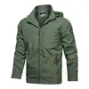 Men's Jackets SALSPOR Coat Mountaineering Hooded Sweater Windproof Casual Solid Color Wearable Outdoor Jacket Loose Collar