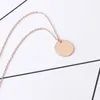 25 mm roestvrijstalen ronde hangers kettingen met ketting voor vrouwen mannen minnaar decor goud verzilverde sieraden