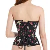 Bustiers Corsets 섹시한 코르셋 탑 고딕 양식의 오버 버스트 코르셀렛 모델링 스트랩 배꼽 외피 몸 모양 여성 꽃 인쇄 거들