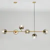 Lustres de vidro nórdico Globo E27 LED PENDELIER CHANDELIER SALA DE DINA