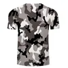 T-shirts pour hommes 3D mode impression Camouflage maille tissu coton à manches courtes T-shirt transpiration mouvement porter