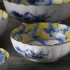 Наборы посуды, изготовленные в Японии, желтые богатства керамические наборы Porceclain Mowls 4pcs/Set Handpaint Dailware Sware Fruit Soup Moade Подарочная коробка