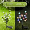 Paquete de luces decorativas solares de flores al aire libre Panel más ancho 2 modos Jardín de estaca multicolor