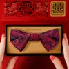 Bow Ties 2022 Designer Brand Retro Bowtie For Men Italian Style Groom Wedding Party Butterfly Tie Polyester Silk Two Layer Gift Box
