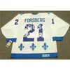 # 21 PETER FORSBERG Québec Nordiques 1994 CCM Vintage Home Hockey Jersey Stitch n'importe quel numéro de nom