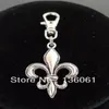 Vintage argento Fleur De Lis fiore di giglio portachiavi ciondolo chiusura girevole portachiavi in metallo per chiavi auto portachiavi borsa fai da te gioielli 1056982